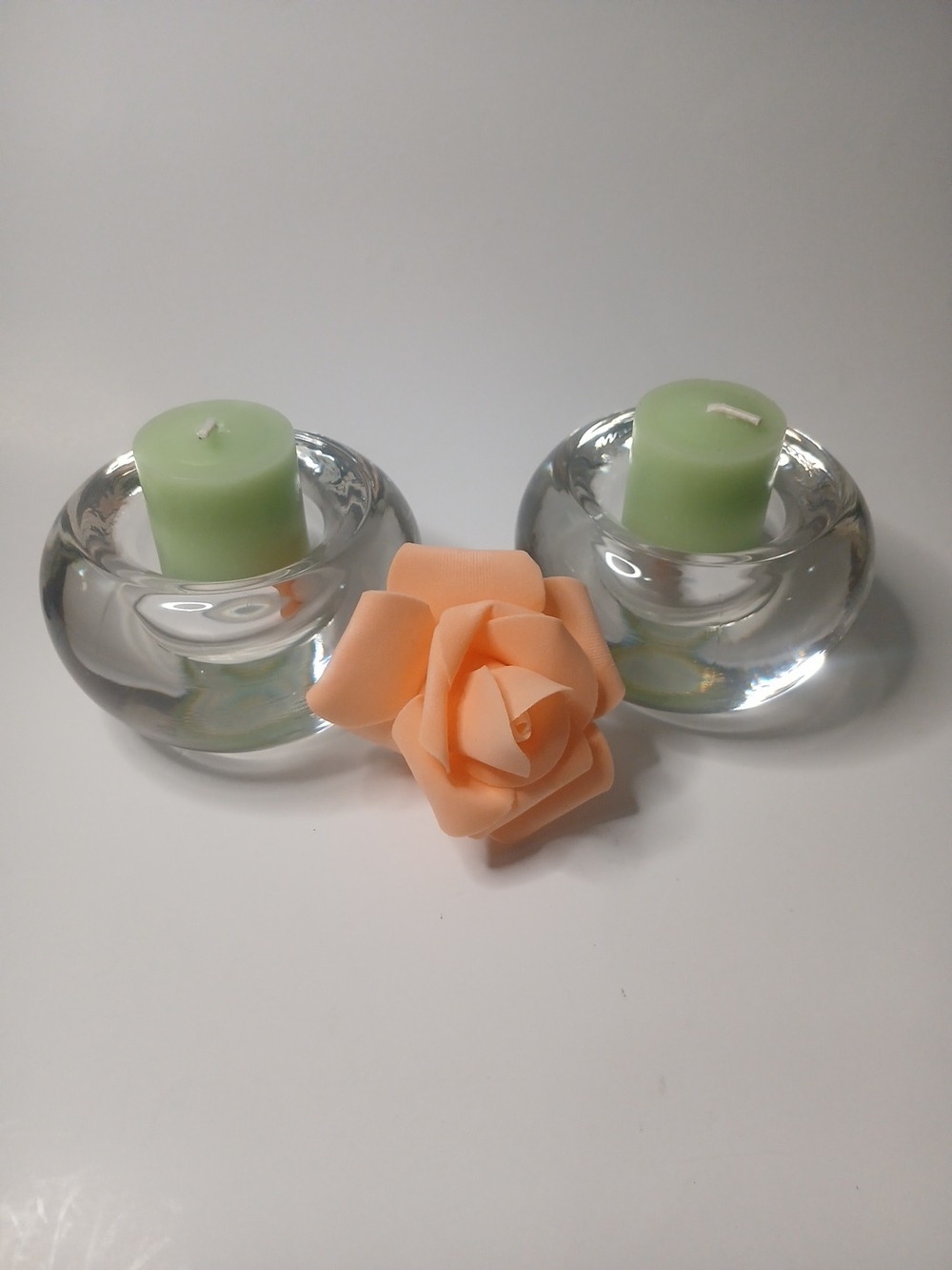 Elegant  Candle Holder  With Candle Heavy Glass